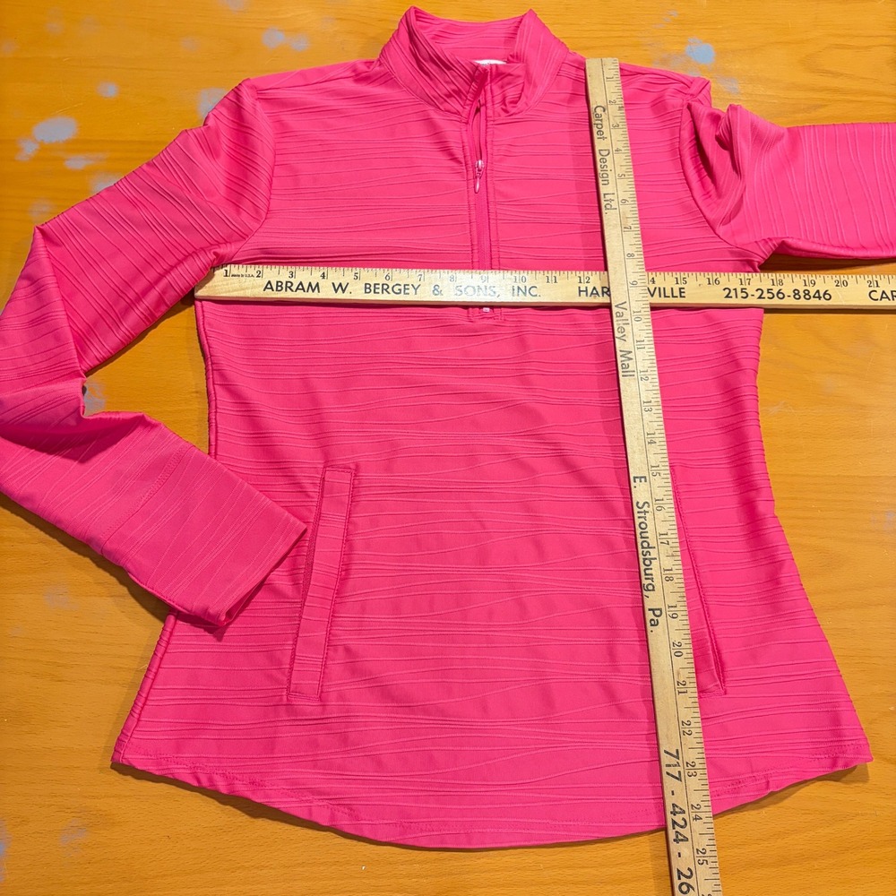Tommy Bahama Golf & Tennis Womens Pink Textured Quarter Zip Pullover Jacket S - Picture 7 of 7